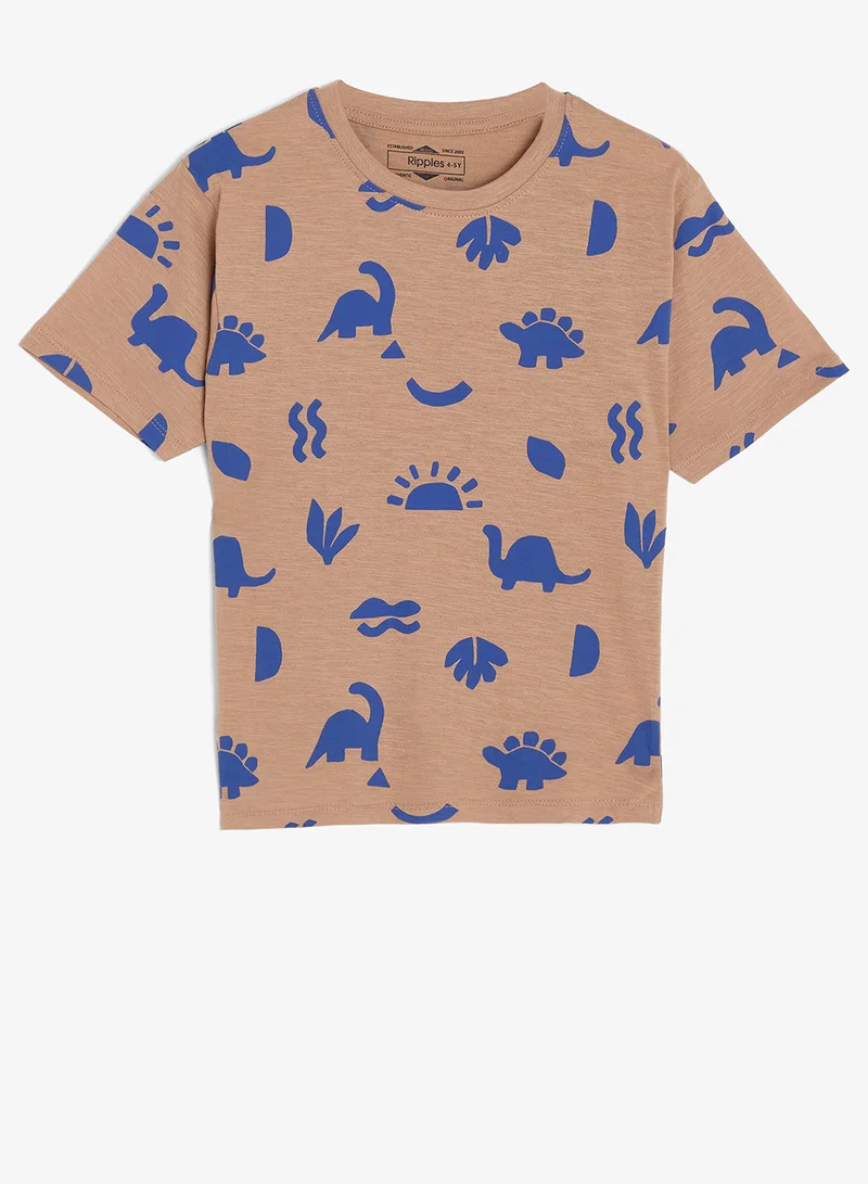 ريبلز مع نمشي Boys Drop Shoulder T-shirt & Shorts Set